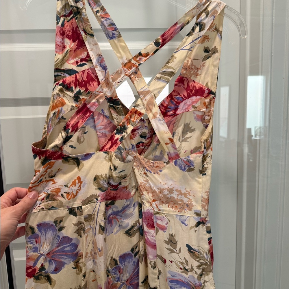 Vintage Paris Sport Club Floral Cross-Back Midi Sun Dress - Picture 4 of 5